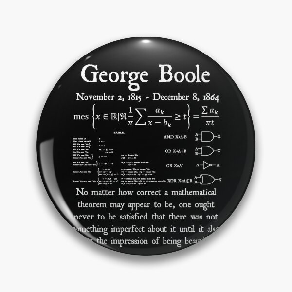 Item preview, Nerdy Vintage George Boole Quote Math Teacher White Text designed and sold by MathWare MathClips.