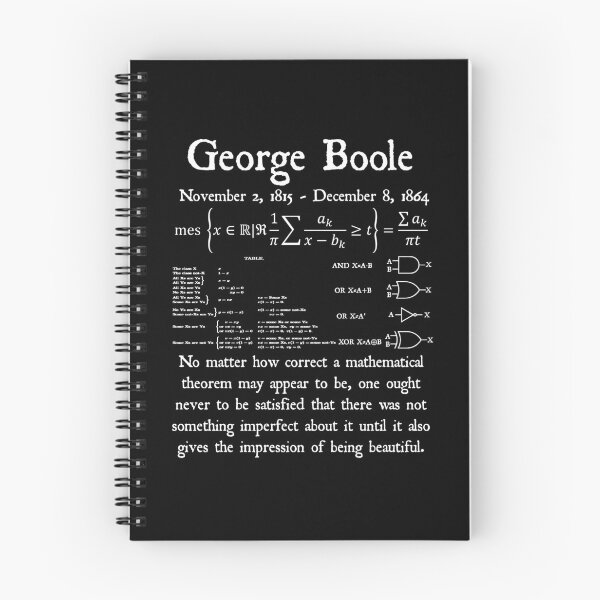 Item preview, Nerdy Vintage George Boole Quote Math Teacher White Text designed and sold by MathWare MathClips.