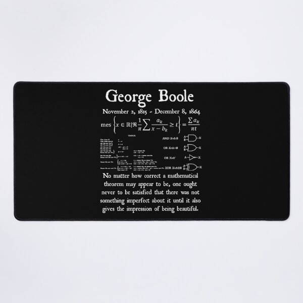 Item preview, Nerdy Vintage George Boole Quote Math Teacher White Text designed and sold by MathWare MathClips.