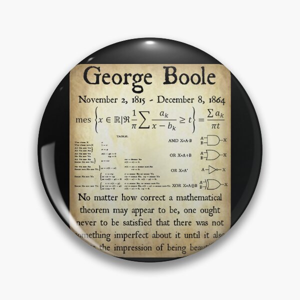Item preview, Nerdy Vintage George Boole Quote Math Teacher Black Text Parchment designed and sold by MathWare MathClips.