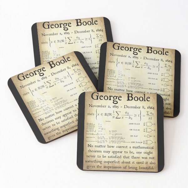 Item preview, Nerdy Vintage George Boole Quote Math Teacher Black Text Parchment designed and sold by MathWare MathClips.