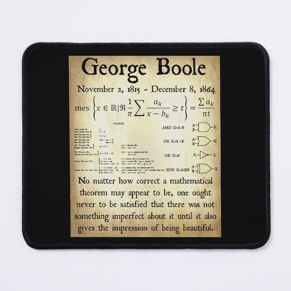 Item preview, Nerdy Vintage George Boole Quote Math Teacher Black Text Parchment designed and sold by MathWare MathClips.