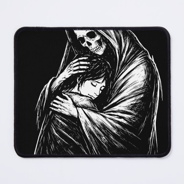 Item preview, Embraced by Death – Minimalist Grim Reaper Line Art designed and sold by NoHopeClub.