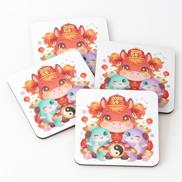 Item preview, 2026 Red Horse Year Lucky Fish Art designed and sold by AnnDesignStudio.
