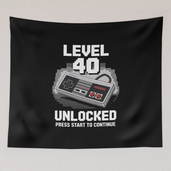 Item preview, Level 40 Unlocked - 40 Years Old Gamer 40th Birthday designed and sold by FadeOfThrone.