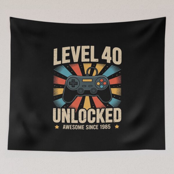 Item preview, Level 40 Unlocked 40th Birthday 40 Year Old Gamer Bday designed and sold by MarryIsMonth.