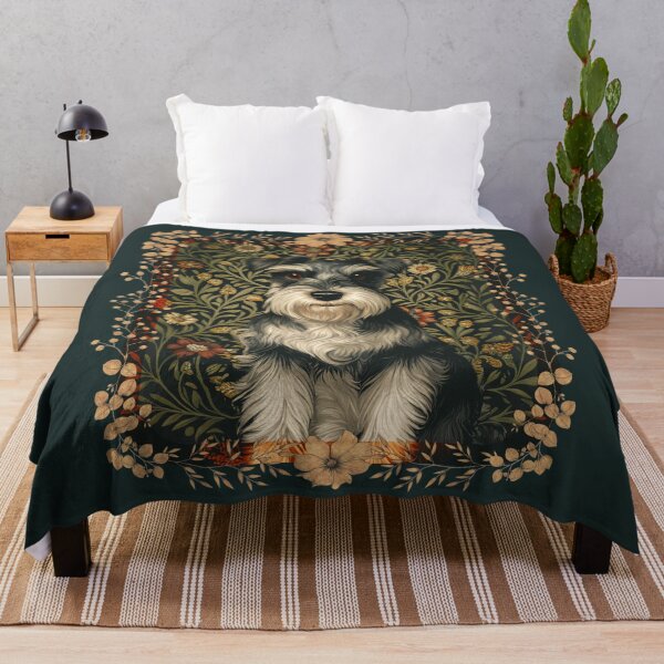 Item preview, Schnauzer in a William Morris Style Floral Garden designed and sold by AntiqueImages.