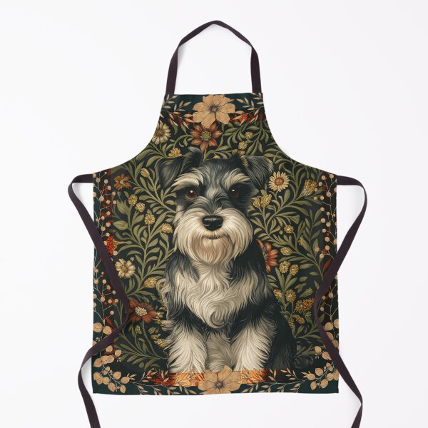 Item preview, Schnauzer in a William Morris Style Floral Garden designed and sold by AntiqueImages.