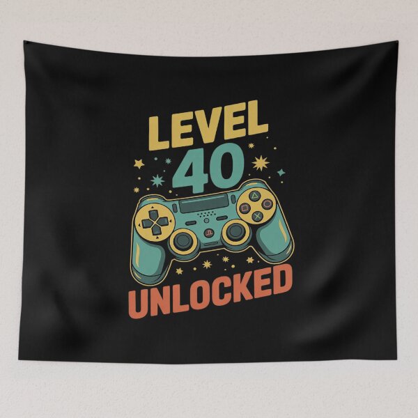 Item preview, Level 40 Unlocked 40th Birthday Gamer 40 Year Old Male designed and sold by FadeOfThrone.