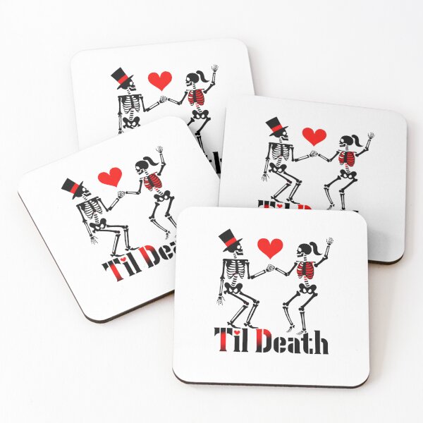 Item preview, Til Death Dancing Skeleton Couple Art designed and sold by AnnDesignStudio.