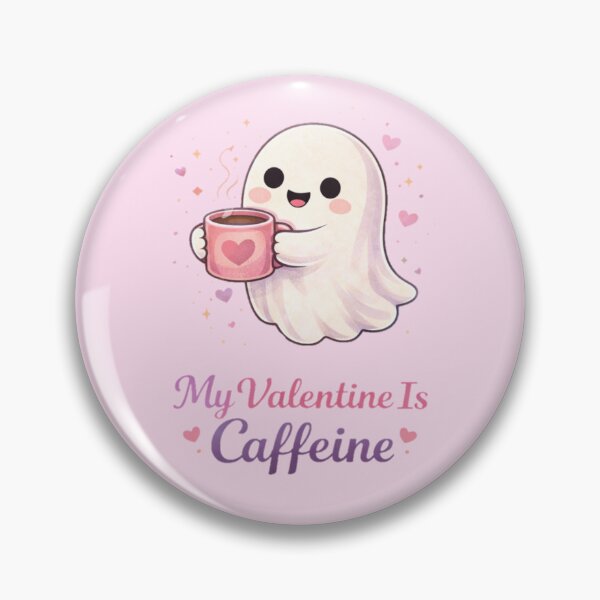 Item preview, My Valentine Is Caffeine – Cute Ghost Coffee Anti-Valentine designed and sold by PunchDrop.