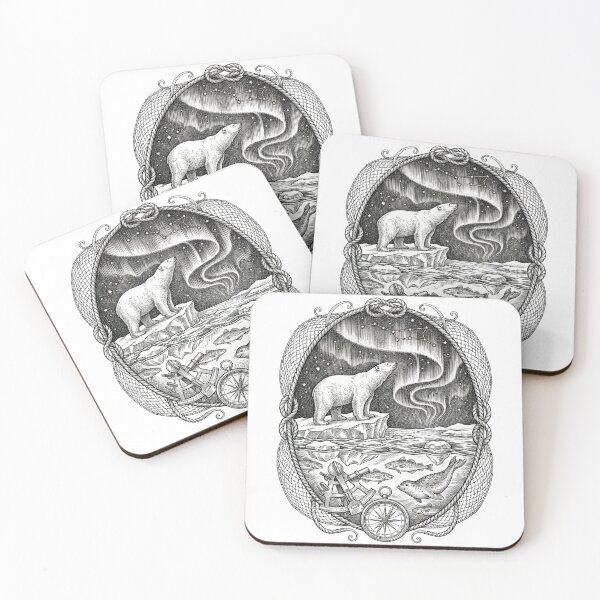 Item preview, Vintage Arctic Explorer Polar Bear & Scientific Tools Illustration designed and sold by AURA Vibes.
