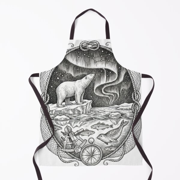 Item preview, Vintage Arctic Explorer Polar Bear & Scientific Tools Illustration designed and sold by AURA Vibes.
