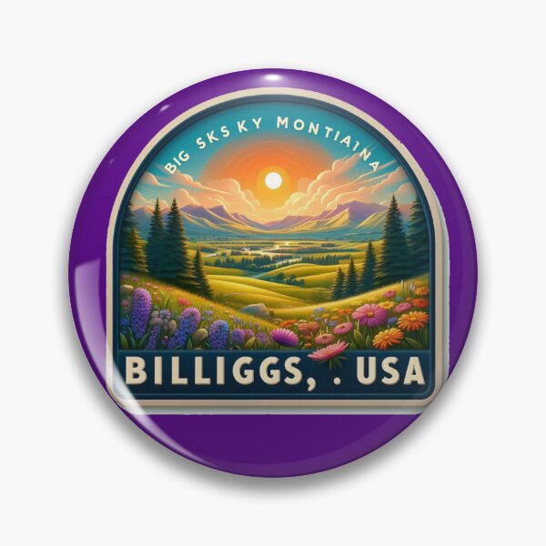 Item preview, Billings USA – Cute 3D Landscape Label | Big Sky Montana Illustration,  designed and sold by PaintMeWorld.