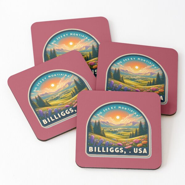 Item preview, Billings USA – Cute 3D Landscape Label | Big Sky Montana Illustration,  designed and sold by PaintMeWorld.
