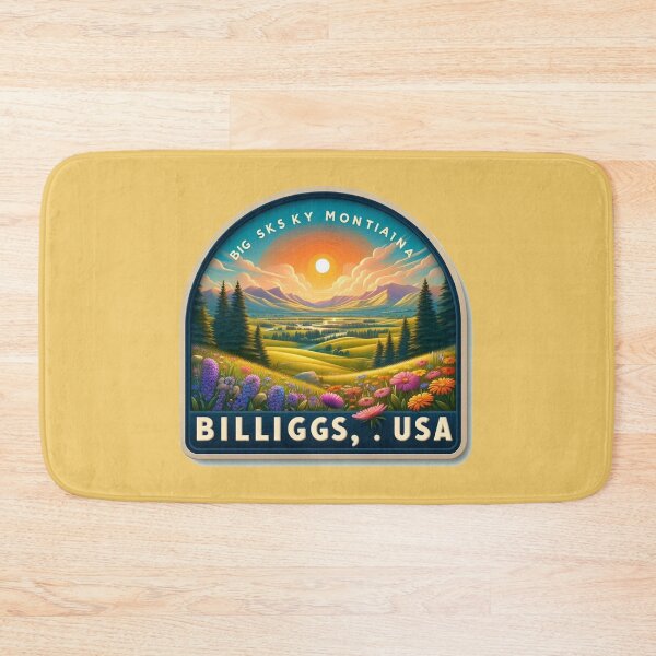 Item preview, Billings USA – Cute 3D Landscape Label | Big Sky Montana Illustration,  designed and sold by PaintMeWorld.
