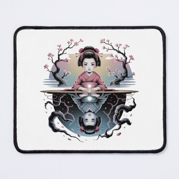 Item preview, Japanese Geisha Between Two Worlds – Retro Sci-Fi Fantasy Art designed and sold by AndrewYoko.