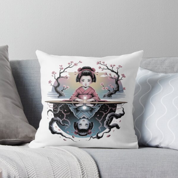 Item preview, Japanese Geisha Between Two Worlds – Retro Sci-Fi Fantasy Art designed and sold by AndrewYoko.