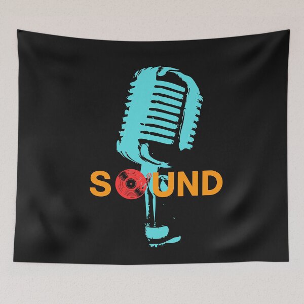 Item preview, "Sound" Text Art with Microphone and Record designed and sold by QuoteCanvas.TH.