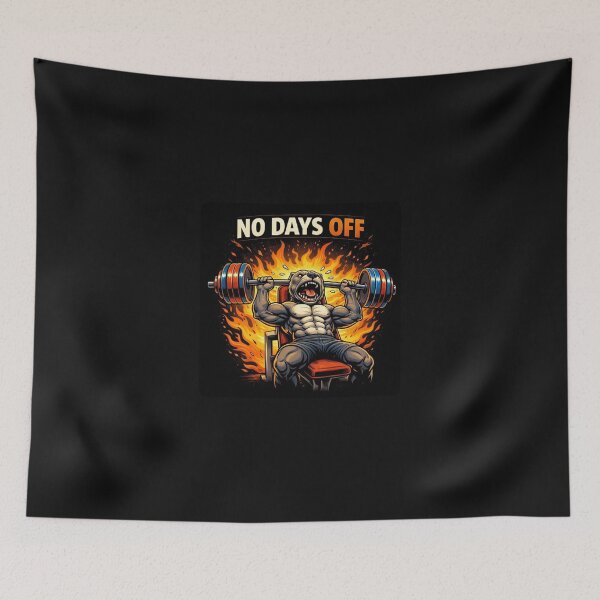 Item preview, No Days Off – Pitbull Bench Press Gym Motivation designed and sold by Sublifolk.