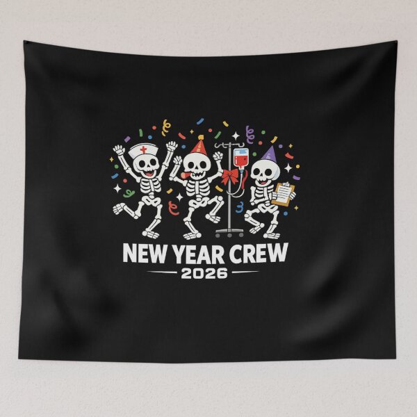 Item preview, New Year Crew 2026 Skeleton Party T-Shirt | Funny Dark Humor New Year Shirt | Skeleton Nurse Crew Celebration Tee designed and sold by DailyDrivesct.