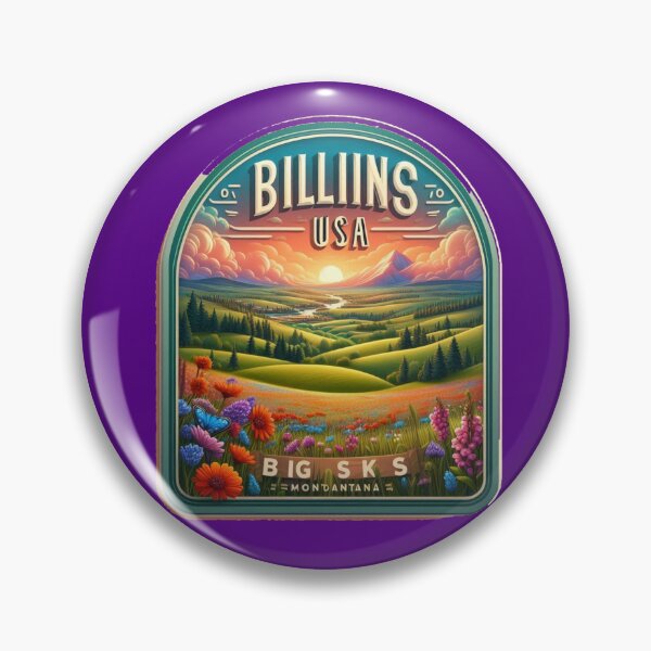 Item preview, Billings USA – Cute 3D Landscape Label | Big Sky Montana Illustration,  designed and sold by PaintMeWorld.