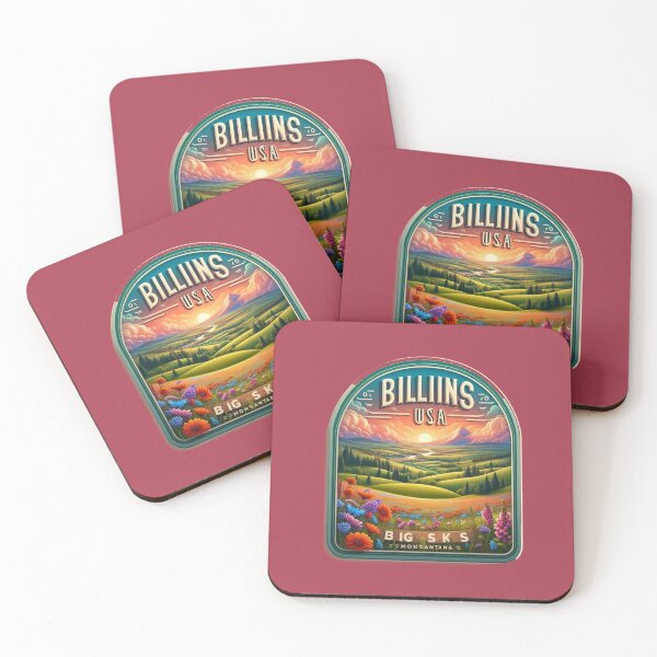 Item preview, Billings USA – Cute 3D Landscape Label | Big Sky Montana Illustration,  designed and sold by PaintMeWorld.