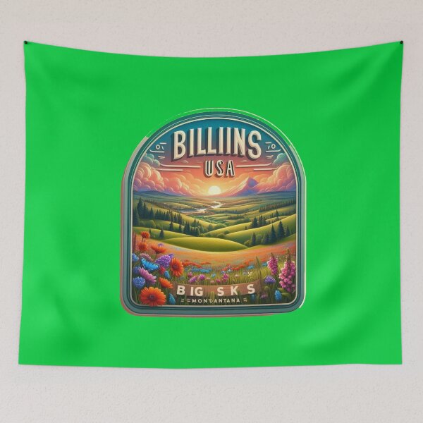 Item preview, Billings USA – Cute 3D Landscape Label | Big Sky Montana Illustration,  designed and sold by PaintMeWorld.