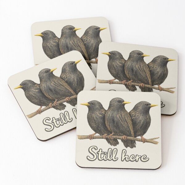 Item preview, Still Here Starlings Quiet Resilience Illustration designed and sold by ChirpInc.