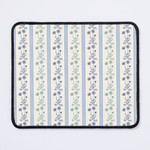 Item preview, Vintage Floral Stripe Rustic Cottage Pattern in Blue and Celadon designed and sold by kierkegaard.