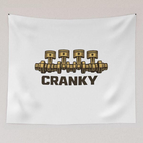Item preview, CRANKY Mechanic T-Shirt | Vintage Engine Piston Design | Rugged Garage Humor Tee | Gearhead Industrial Shirt designed and sold by DailyDrivesct.