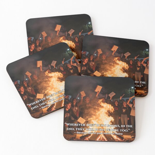 Item preview, Wherever they burn books, in the end, they will burn people too. designed and sold by ArtOfWarTshirts.