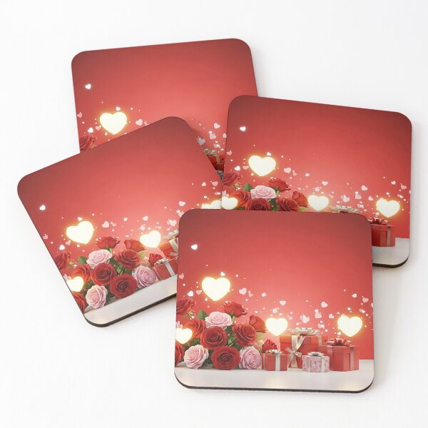 Item preview, Romantic Valentine’s Day Background with Roses and Gift Boxes designed and sold by 420riaz.