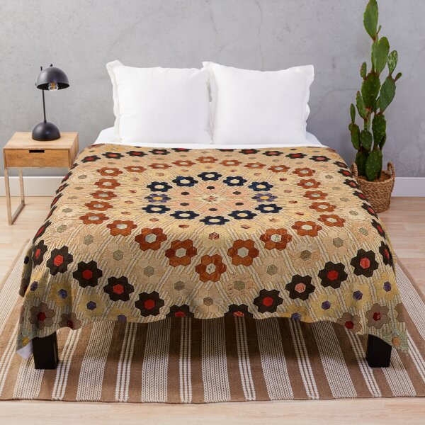 Item preview, Vintage Hexagon Pattern Quilt designed and sold by AnimaliaStar.