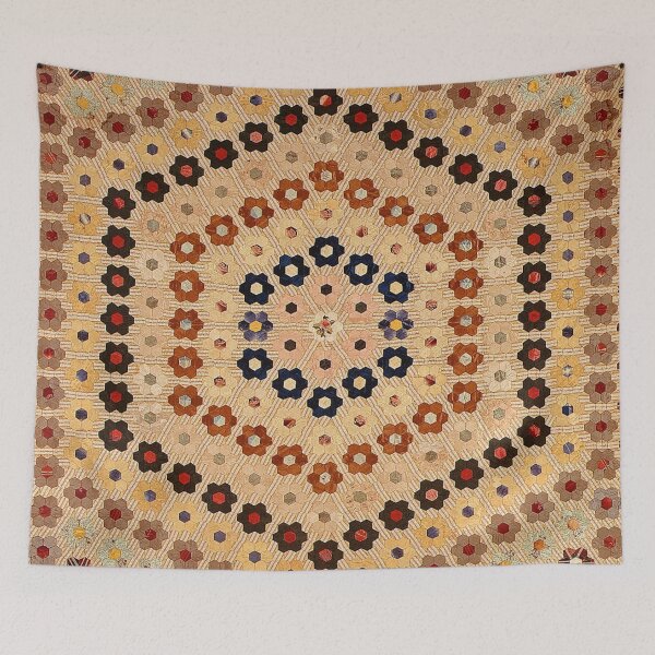 Item preview, Vintage Hexagon Pattern Quilt designed and sold by AnimaliaStar.