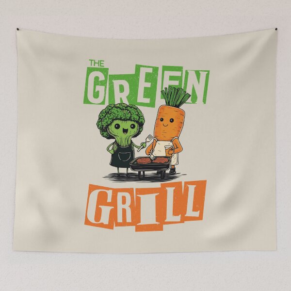 Item preview, Vegan, grill, broccoli and carrot, vintage designed and sold by OrenjiArtShop.