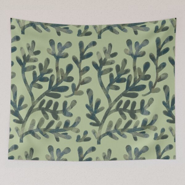 Item preview,  Climbers, repeating pattern, green folklore designed and sold by Dormitria.