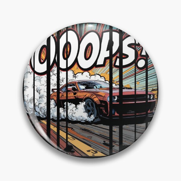 Item preview, Sports car doing burnout, smoke spelling Oops 5 designed and sold by Neon G.