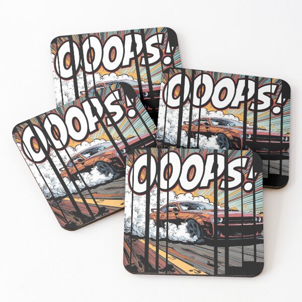 Item preview, Sports car doing burnout, smoke spelling Oops 5 designed and sold by Neon G.