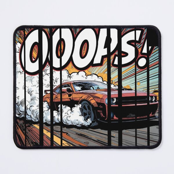 Item preview, Sports car doing burnout, smoke spelling Oops 5 designed and sold by Neon G.