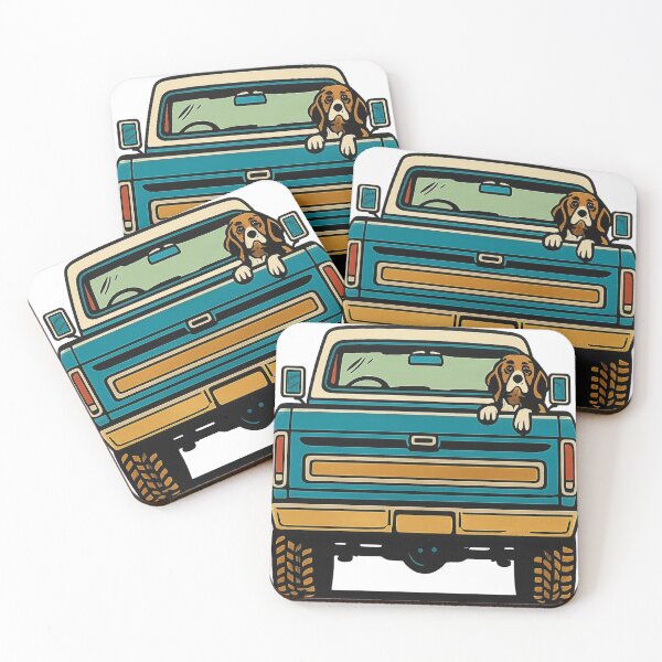 Item preview, Beagle in Vintage Pickup – Retro Dog Travel Art designed and sold by DavidSalazo.