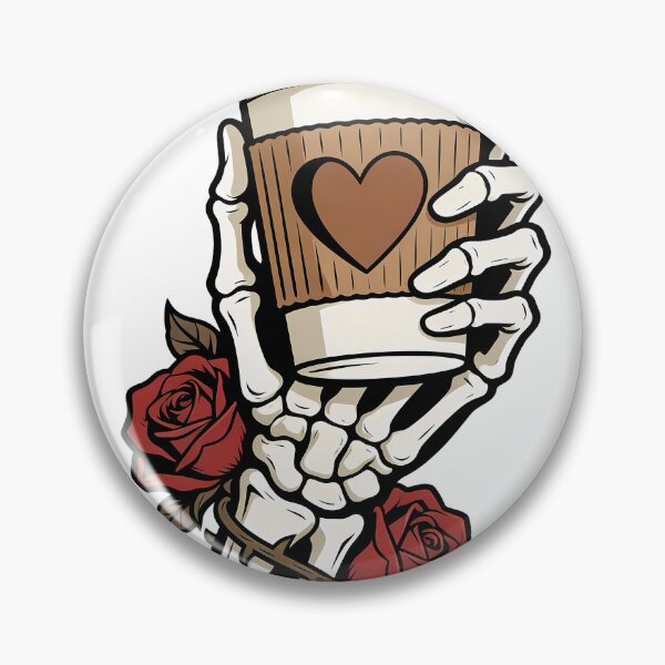 Item preview, Skeleton Hand Coffee Cup Roses Edgy Valentine designed and sold by Flowing Colurs.