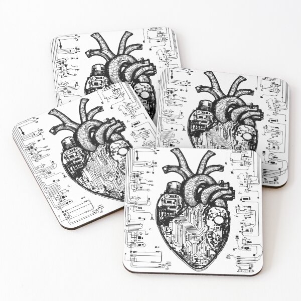 Item preview, Modern Anatomical Heart Made Of Electronic Circuits, Technical Line Drawing Graphic designed and sold by Pro-deisgn.