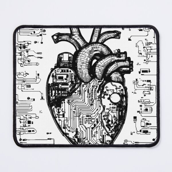 Item preview, Modern Anatomical Heart Made Of Electronic Circuits, Technical Line Drawing Graphic designed and sold by Pro-deisgn.