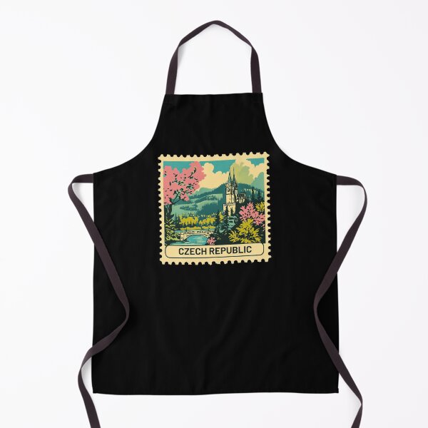 Item preview, Vintage Czech Republic Postage Stamp Art - Prague Gothic Spires & Spring Blooms designed and sold by tiigerdad.