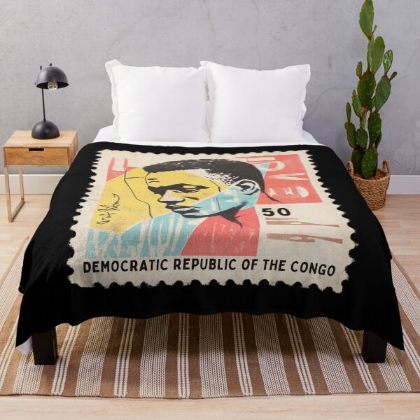 Item preview, Vintage Democratic Republic of the Congo Postage Stamp - Afro-Modernist Portrait designed and sold by tiigerdad.