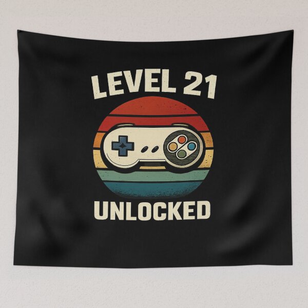Item preview, Level 21 Unlocked Retro Gamer Shirt | Vintage Gaming Birthday T-Shirt | Classic Controller Arcade Tee designed and sold by DailyDrivesct.