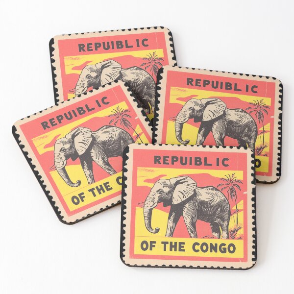 Item preview, Vintage Republic of the Congo Postage Stamp Art - African Elephant & Palm designed and sold by tiigerdad.