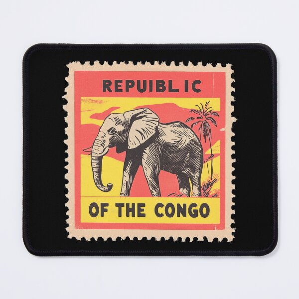 Item preview, Vintage Republic of the Congo Postage Stamp Art - African Elephant & Palm designed and sold by tiigerdad.