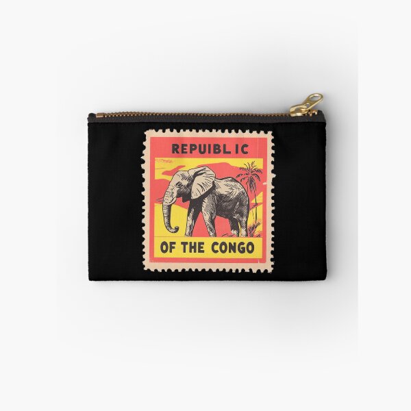 Item preview, Vintage Republic of the Congo Postage Stamp Art - African Elephant & Palm designed and sold by tiigerdad.